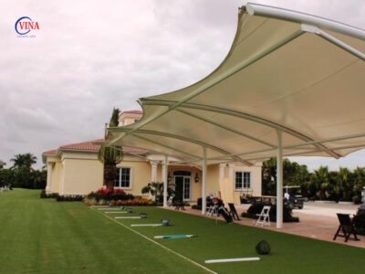 mái che sân golf
