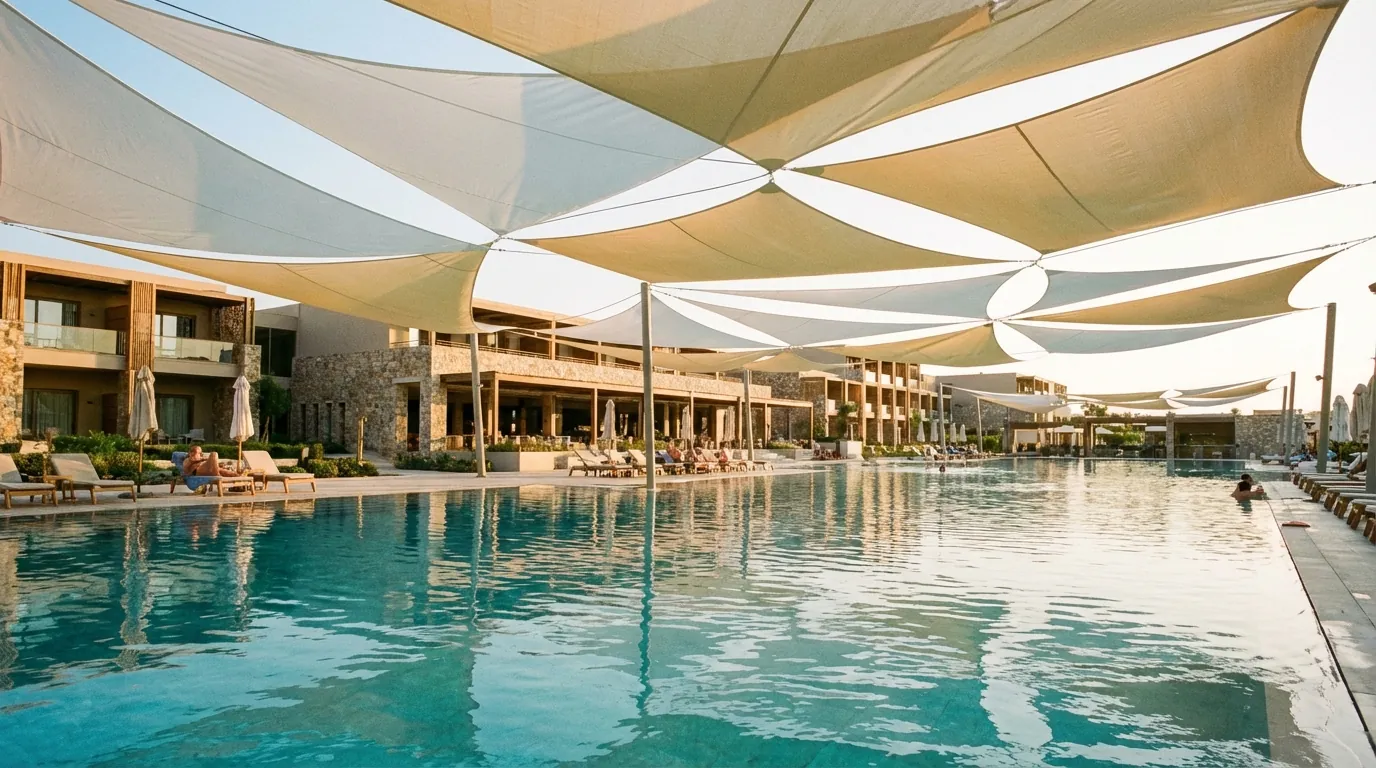 Mẫu mái che cánh buồm đẹp xu hướng 2025 Hình ảnh minh họa cho mái che cánh buồm