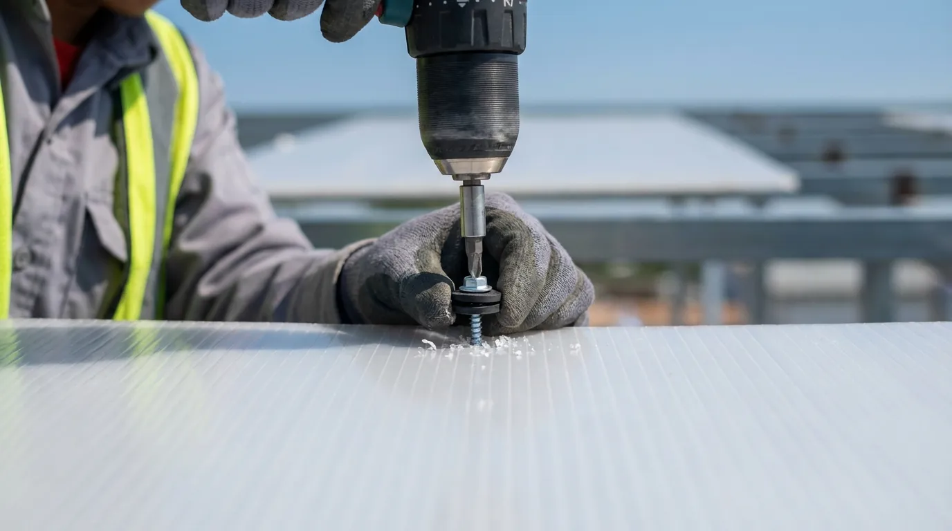 Kỹ thuật thi công mái poly đúng chuẩn Ví dụ thực tế về mái che nhựa polycarbonate đặc ruột